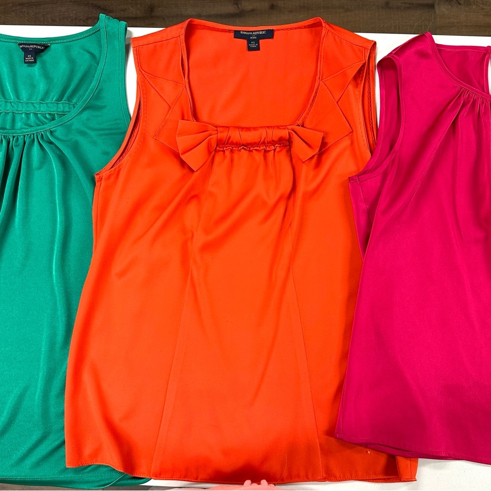 Trio of Vibrant Sleeveless Tops